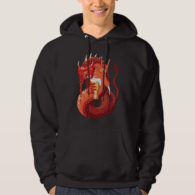 Moletom Beer Bebendo Dragão Hoodie (Frente)