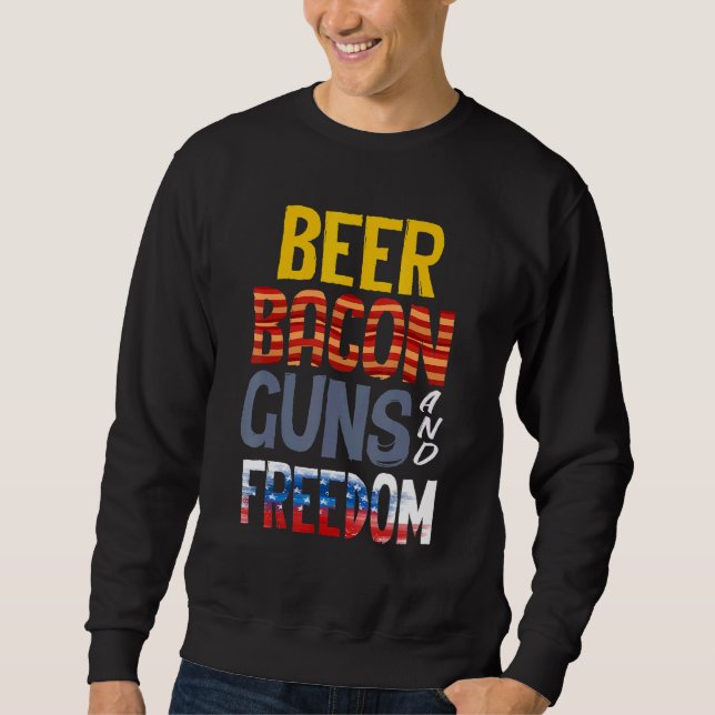 Moletom Beer Guns Bacon Freedom Beer E Bacon Guns Beer (Frente)