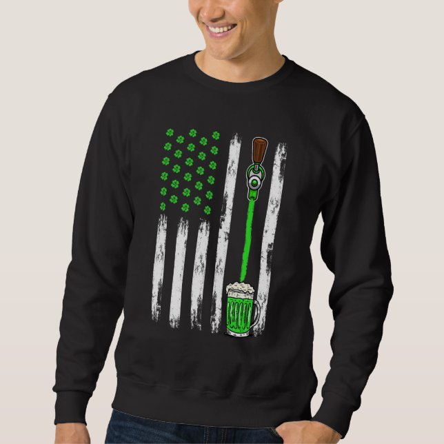 Moletom Beer Irish American Flag Shamrock Rua Patrick S Da (Frente)