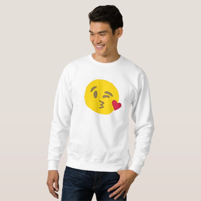 Moletom beija emoji mens sweatshirt (Frente Completa)