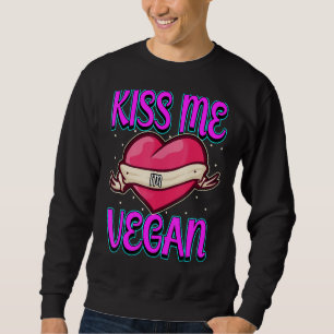 Moletom Beije-Me Eu Sou Vegan Heart Namorados Felizes Amor