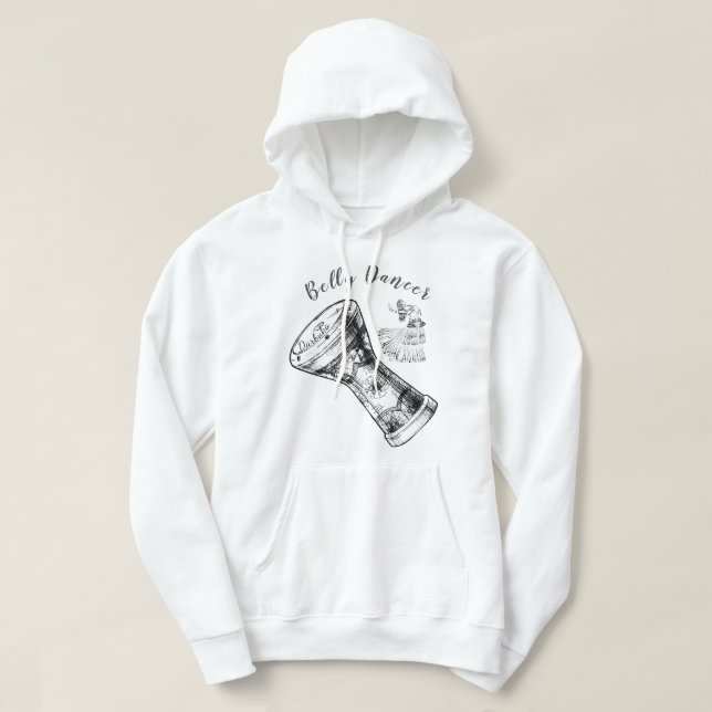 Moletom Bela Dancer Darbuka Drum Hooshshirt básica (Frente do Design)