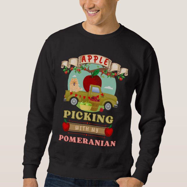 Moletom Bela Maçã Escolhida Com O Meu Pomeraniano (Frente)