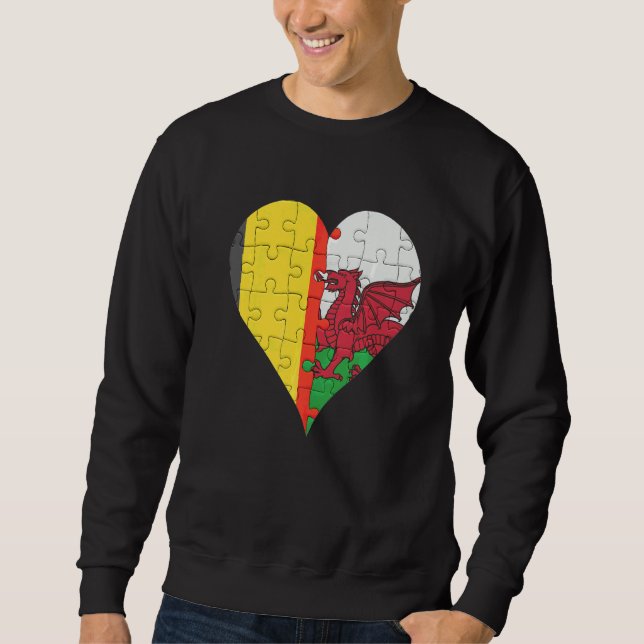 Moletom Belga Welsh Flag Heart (Frente)