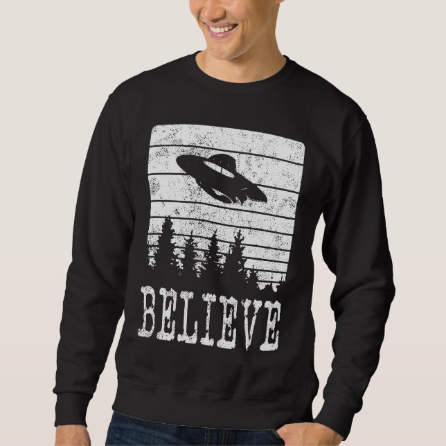 Moletom Believe Distressed Style Extraterrestrial UFO (Frente)