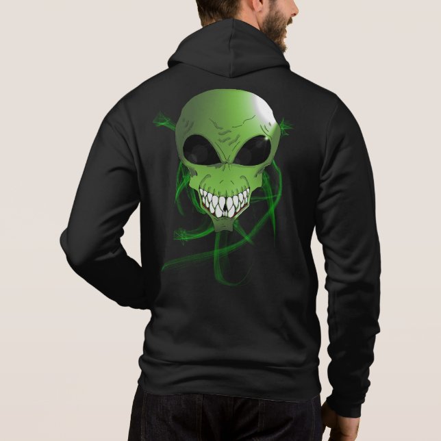 Moletom Bella de alienígena Verde Masculina+Cheio de Canva (Verso)