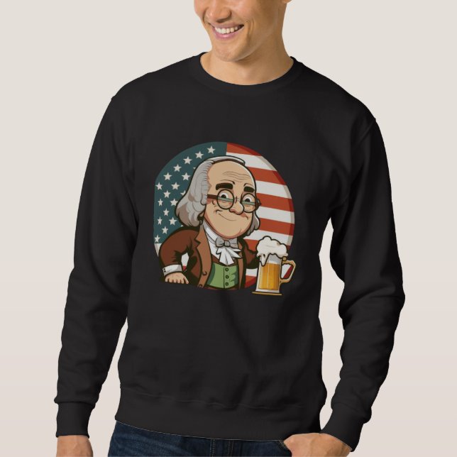 Moletom Ben Beer 4th of July Benjamin Franklin Men Women U (Frente)