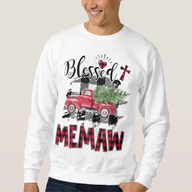 Moletom Bendito Memaw Red xadrez Natal (Frente)