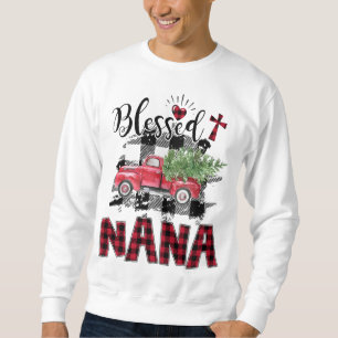 Moletom Bendito Natal da xadrez Vermelha da Nana
