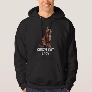 Moletom Bengala Cat CRAZY CAT LADY Engraçado Bengala Cat M
