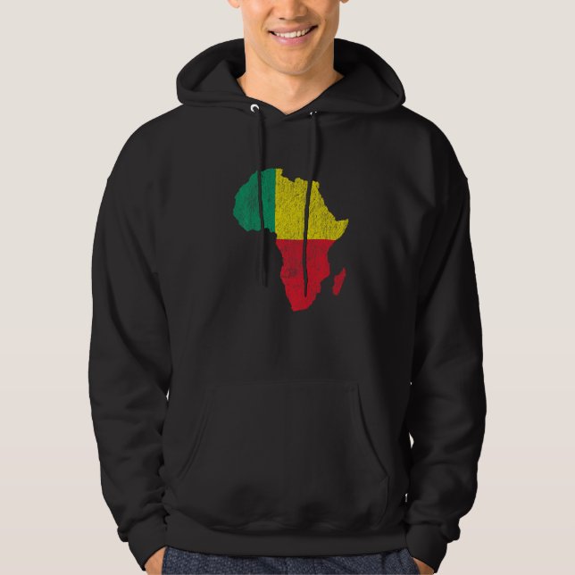 Moletom Benin Flag Africa Continente Silhouette Gift for B (Frente)