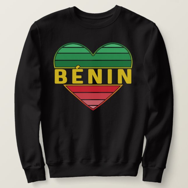 Moletom Beninese Heart, Eu Adoro Benin (Frente do Design)