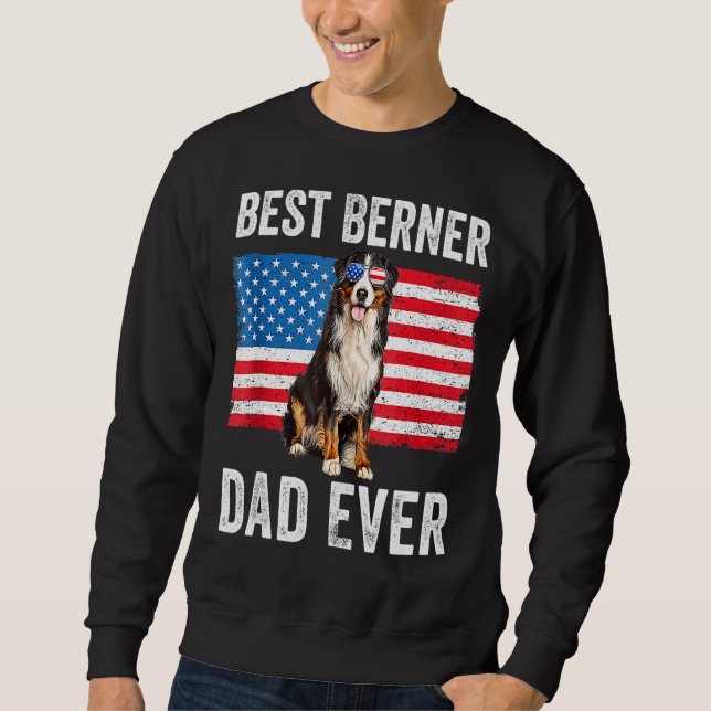 Moletom Berner Pai American Flag Dog Proprietário do Cacho (Frente)