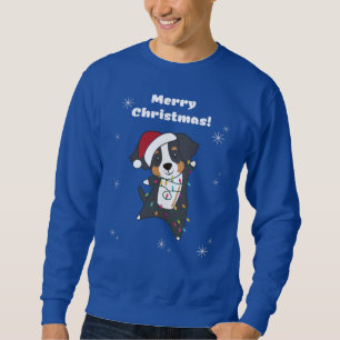 Moletom Bernese Feliz Natal Cachorros Felizes Suor
