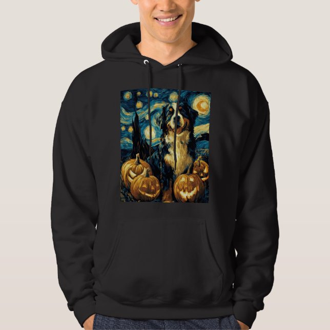 Moletom Bernese Mountain Cute Dog Halloween Jack O Lantern (Frente)