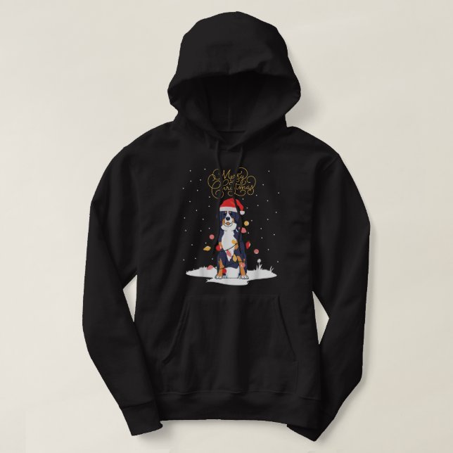 Moletom Bernese Mountain Dog Merry Christmas Berner Xmas C (Frente do Design)