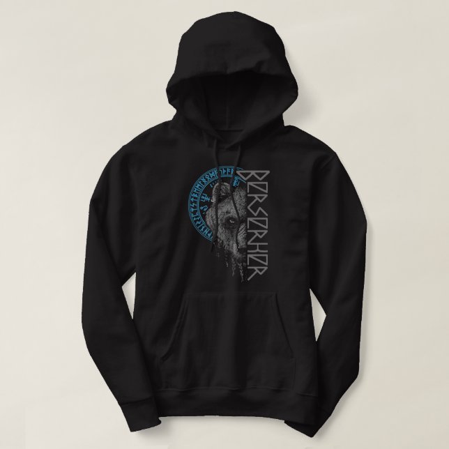 Moletom Berserk Bear Warrior Odin Executa Norse Compass Vi (Frente do Design)