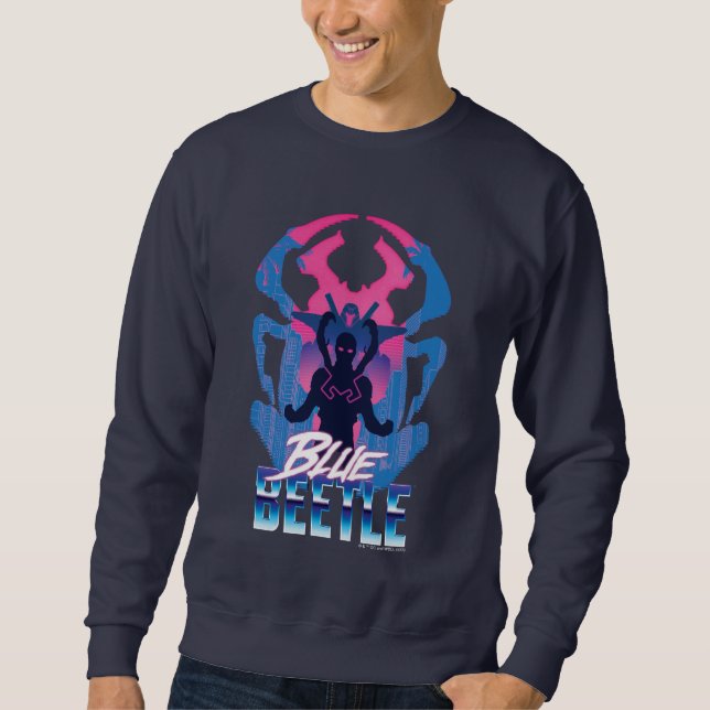 Moletom Besouro Azul Retrowave Versus Gráfico (Frente)