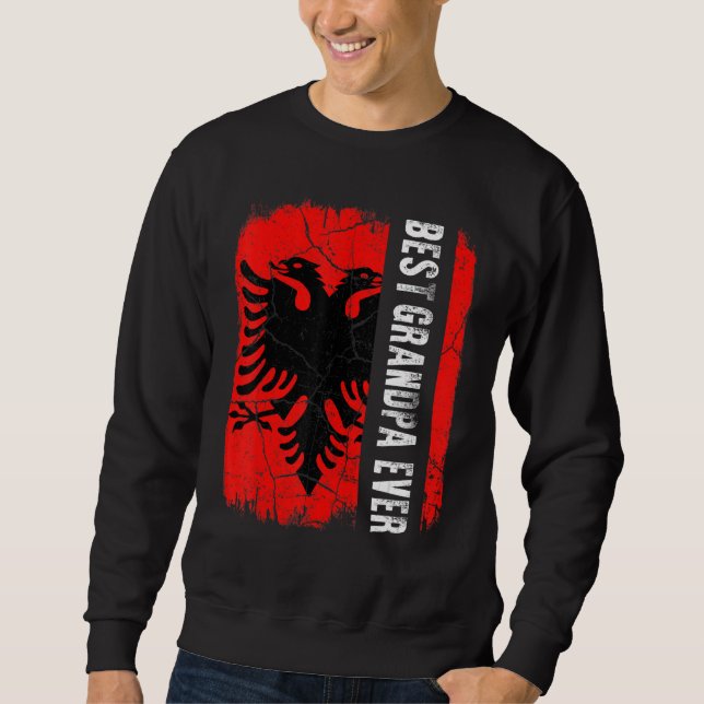 Moletom Best Albanian Grandpa Ever Albania Flag Father's D (Frente)