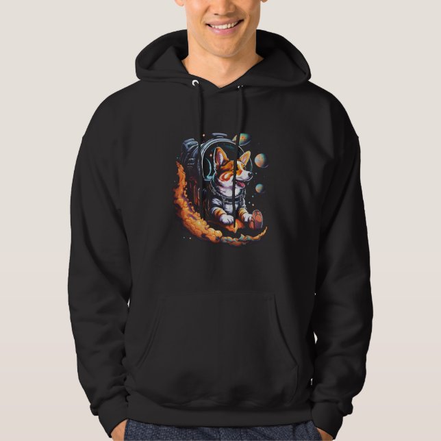 Moletom Best Corgi Dad Ever Cute Space Astronaut Corgi Dog (Frente)
