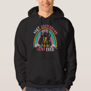 Moletom Best Dachshund Aunt Ever Cute Rainbow Flowers Dog