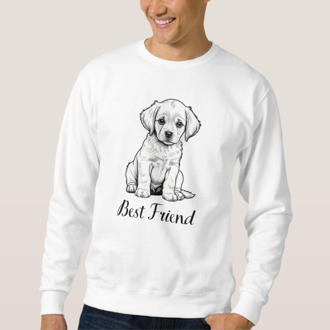 Moletom Best Friend Puppy Sketch - Adorable Dog Art (Frente)