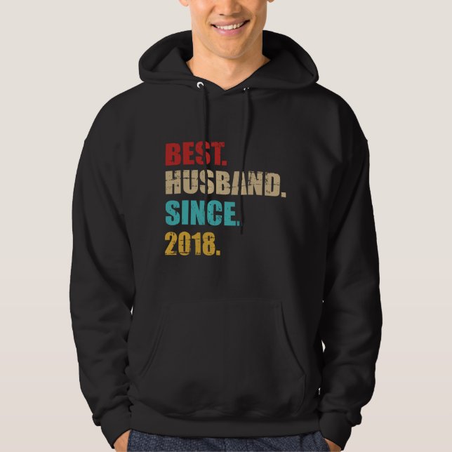 Moletom Best husband since 2018 4th wedding anniversary (Frente)