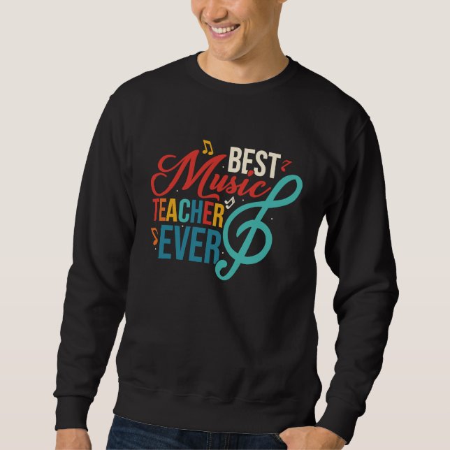 Moletom Best Music Teacher Ever Education Notes Instrument (Frente)