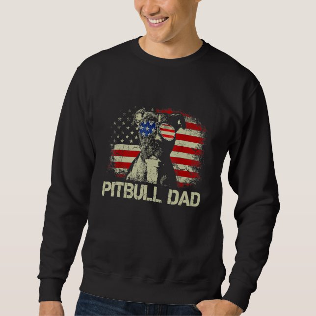 Moletom Best Pitbull Dad Ever  American Flag 4th Of July (Frente)