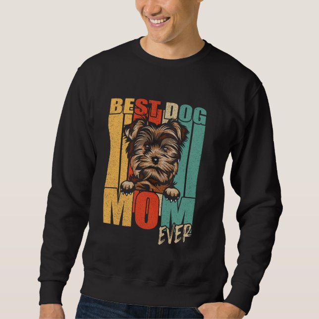 Moletom Best Yorkshire Dog Mãe Alguma Vez Retro Yorkshire  (Frente)