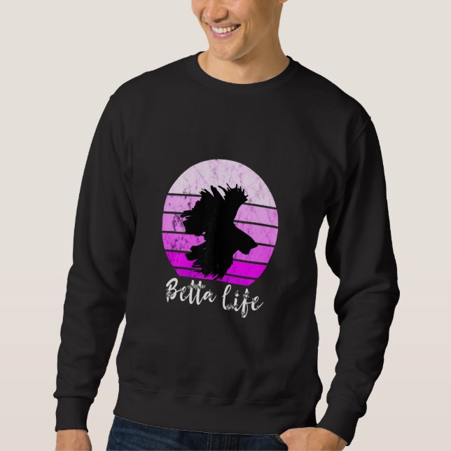 Moletom Betta Life Siamese Lutando Peixes Retro Sunset (Frente)