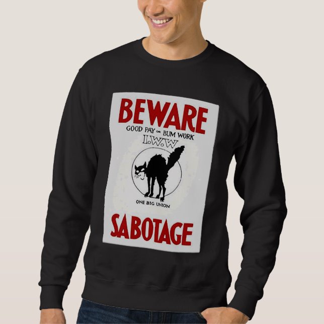 MOLETOM BEWARE SABOTAGE CAT IWONE GRANDE UNIÃO (Frente)