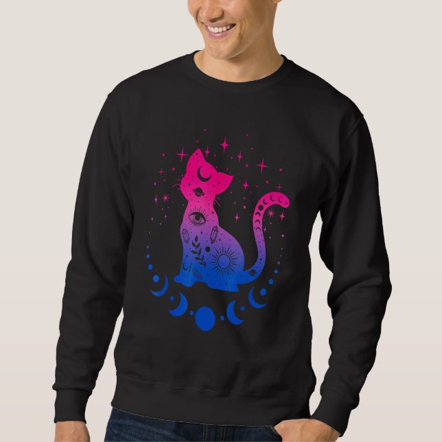 Moletom Bi Bisexual Pride Flag Colors Astronomy Cat  LGBT  (Frente)