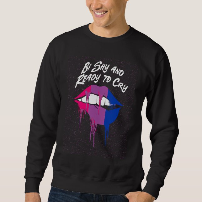 Moletom Bi Tímido e Pronto para Chorar Bissexual Introvert (Frente)