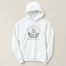 Moletom Bichon Frise Cabelereiro de Cães Capuz - Branco