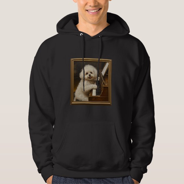 Moletom Bichon Frise Piano Dog (Frente)