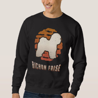 Moletom Bichon Frise Vintage Retro Classic Dog Sunset