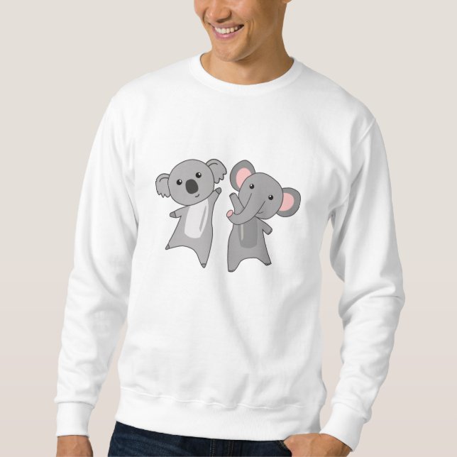Moletom Bichos De Elefante Koala Para Crianças (Frente)