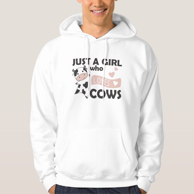 Moletom Bichos De Vaca Para Meninas Engraçadas Amor De Cor (Frente)