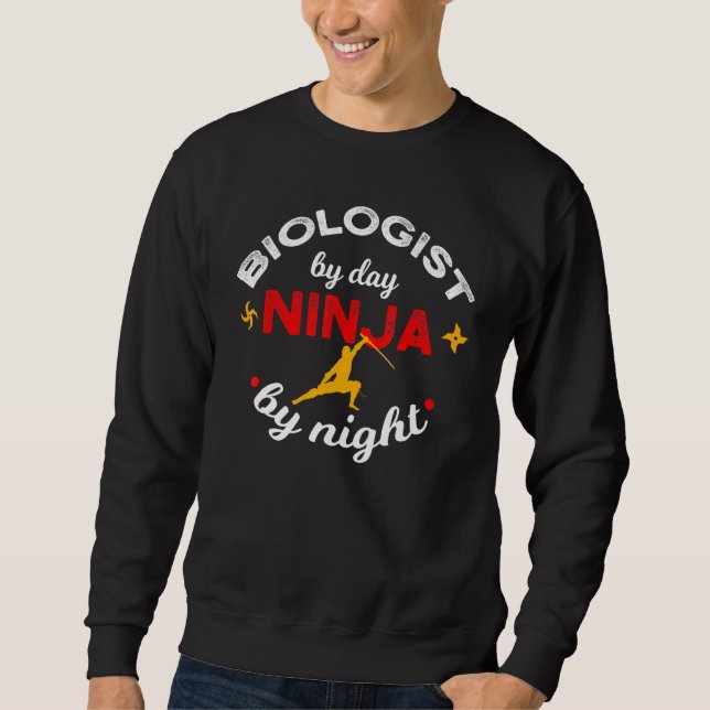 Moletom Biólogo de Dia Ninja de Noite Biologia (Frente)