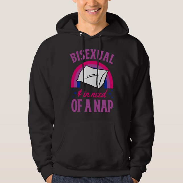 Moletom Bisexual And In Need Of A Nap Bisexual Pride Quote (Frente)