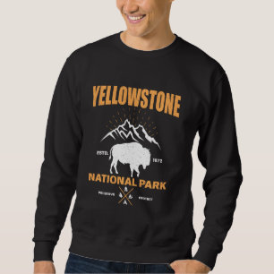 Moletom Bison Yellowstone National Park Buffalo Vintage Re