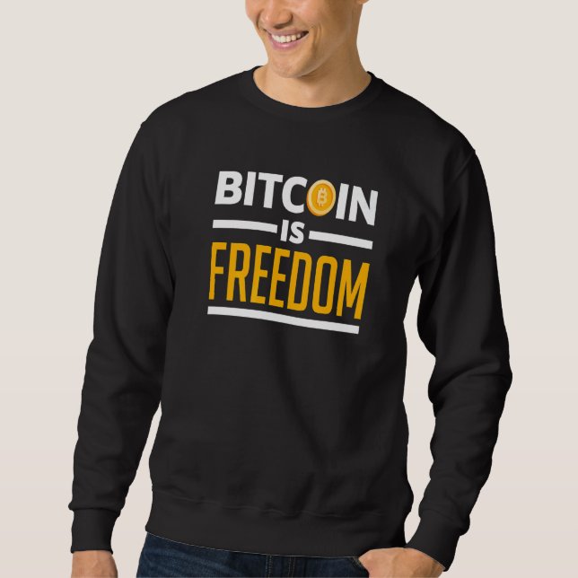 Moletom Bitcoin é Liberdade Crypto Moeda Virtual Cadeia de (Frente)