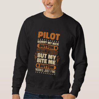 Moletom Bite-me Botão funciona Piloto Design Avião sobrevo