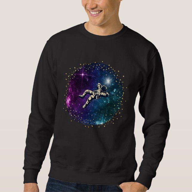Moletom Black Astronaut In The Galaxy Swimming In Space (Frente)