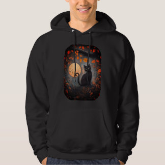 Moletom Black Cat Full Moon Fall Autumn Halloween