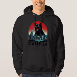 Moletom Black Catzilla Japonês Art Sunset Funny Cat Kitty