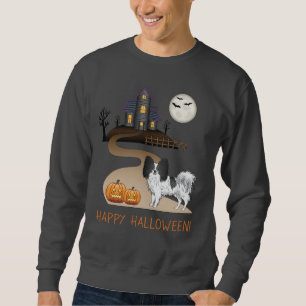 Moletom Black E White Papillon E Casa Assombrada Ao Hallow