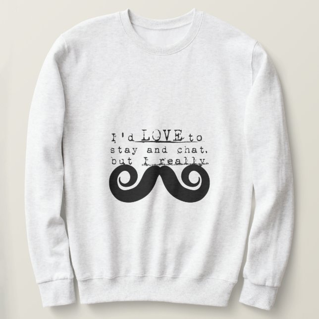 Moletom Black Funny Humor I Mustache (Frente do Design)