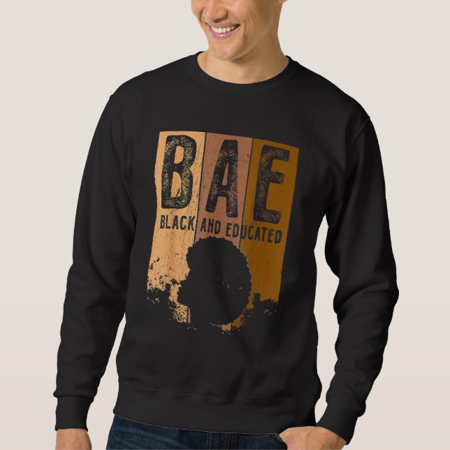 Moletom Black History Month BAE Black E Educated Melanin (Frente)